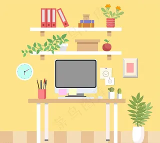 彩色私人办公桌设计图片