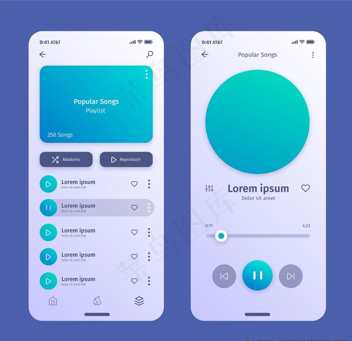 音乐APP图片ai矢量模版下载