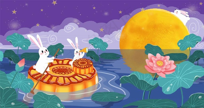 中秋节插画图片
