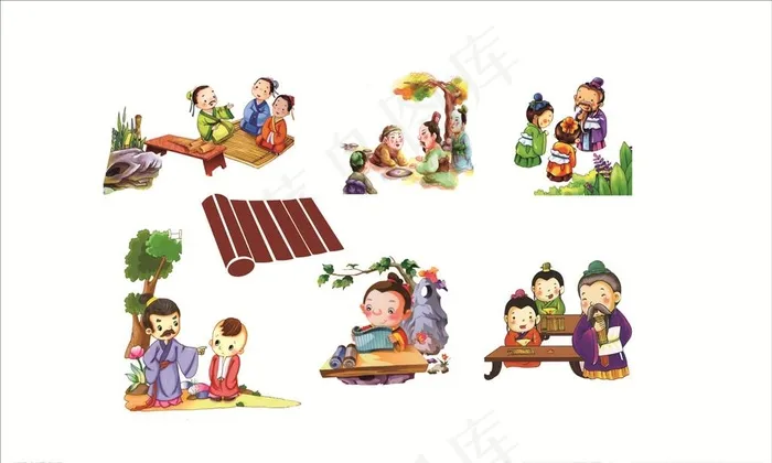 古代卡通人物图片(8000X2300)cdr矢量模版下载