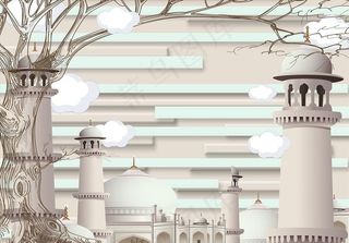 城堡背景墙图片