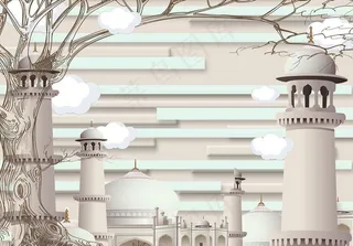 城堡背景墙图片