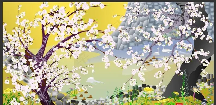 Excel风景画图片