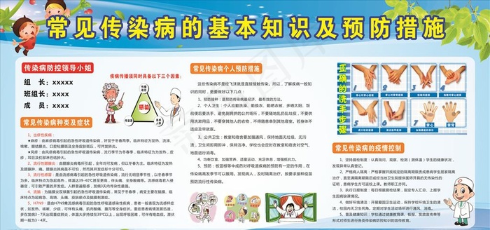 常见传染病预防及措施图片cdr矢量模版下载