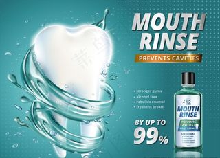 牙齿护理海报 漱口水海报图片