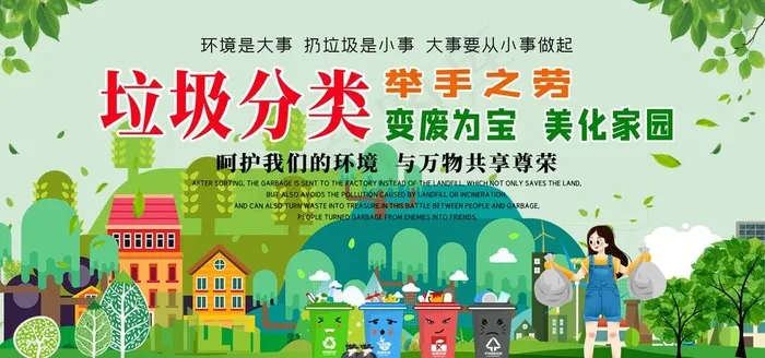 垃圾分类图片(7087X3543(DPI:120))psd模版下载