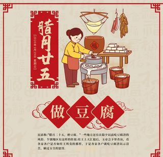 新年手机素材腊月二十五做豆腐图片