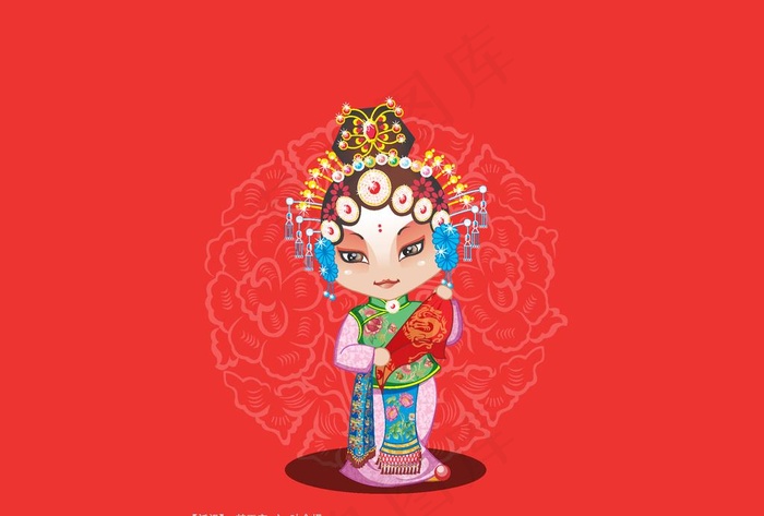 戏曲人物图片ai矢量模版下载