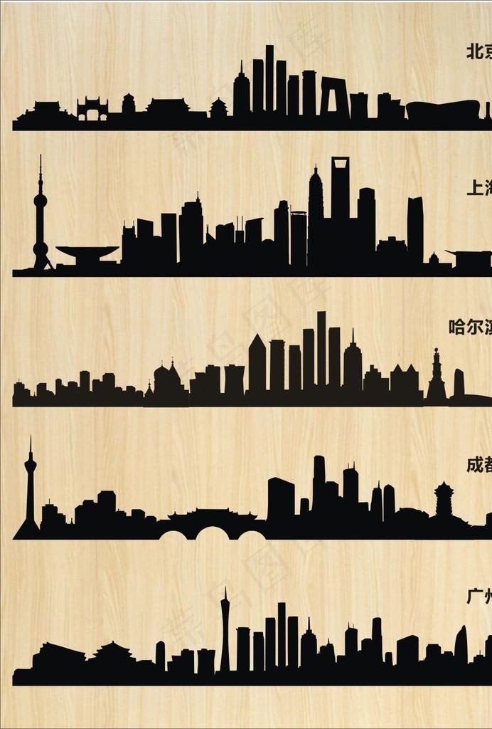 房子剪影图片