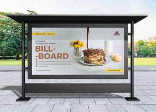 户外街广告架样机图片