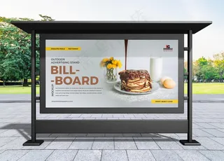 户外街广告架样机图片