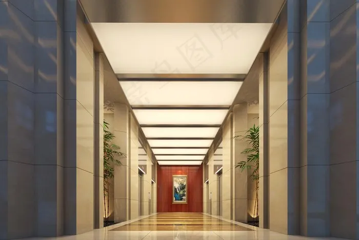 奢华入户大堂电梯图片