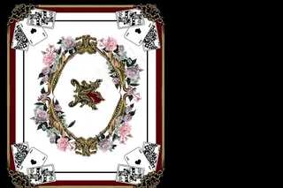 方巾棋牌印花图片