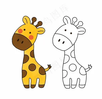 卡通动物长颈鹿图片