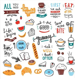 咖啡馆主题涂鸦元素图片 咖啡馆主题涂鸦元素图片