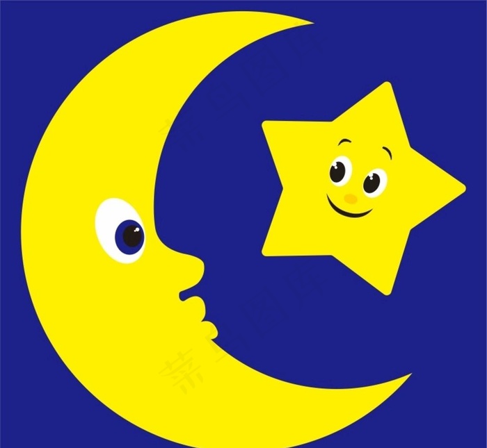 星星月亮 上图片cdr矢量模版下载