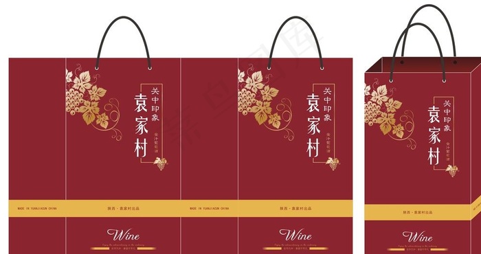 葡萄酒手提袋图片cdr矢量模版下载