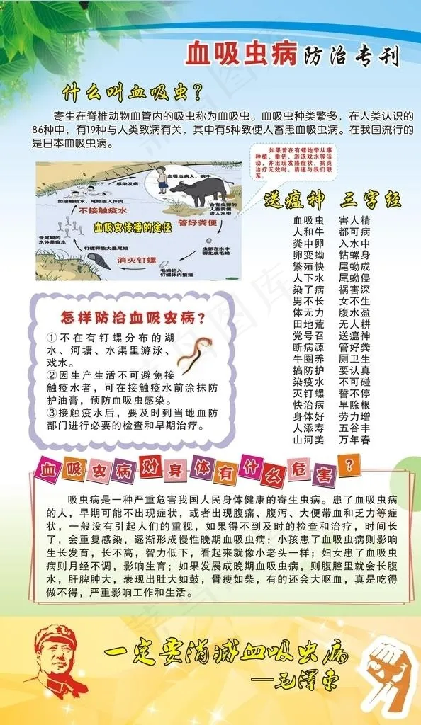 血吸虫病防治专刊图片(210X297)cdr矢量模版下载