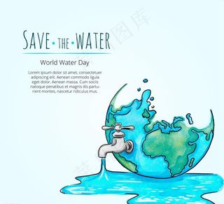 世界水日地球贺卡图片