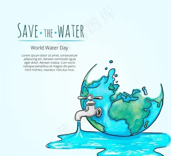 世界水日地球贺卡图片 世界水日地球贺卡图片