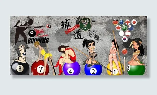 复古怀旧台球馆背景墙图片