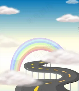 卡通道路图片