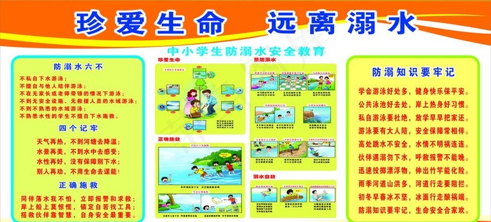 珍爱生命 远离溺水图片cdr矢量模版下载