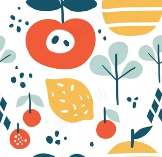 缤纷色彩植物涂鸦图片