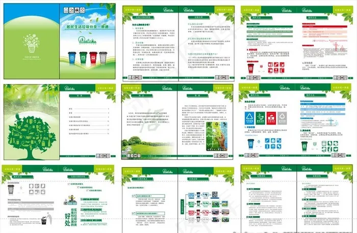 垃圾分类宣传手册图片(450X320)cdr矢量模版下载