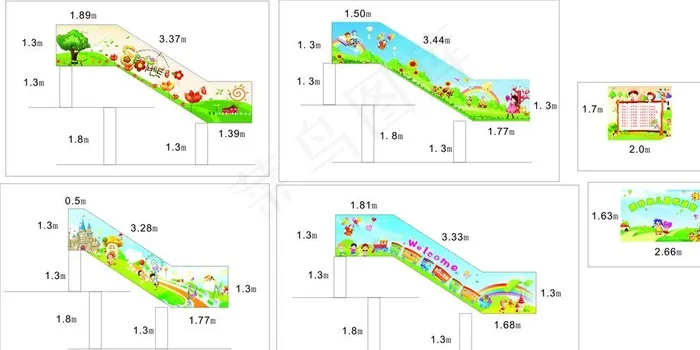 楼梯墙绘图片(2500X1500)cdr矢量模版下载