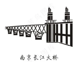 南京长江大桥矢量图图片