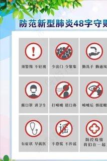 防范新型肺炎48字守则图片