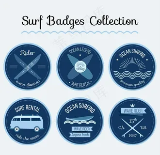 圆形冲浪贴纸图片