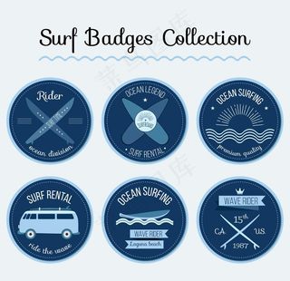 圆形冲浪贴纸图片