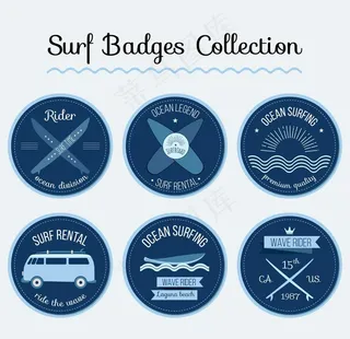 圆形冲浪贴纸图片