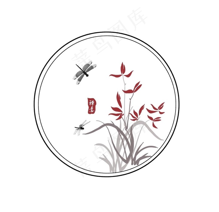 兰花 水墨图片psd模版下载