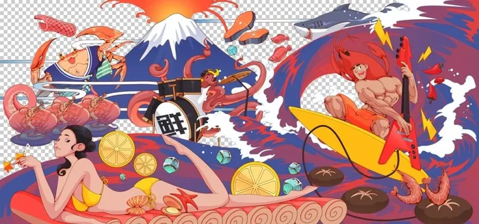 国潮美食素材图片