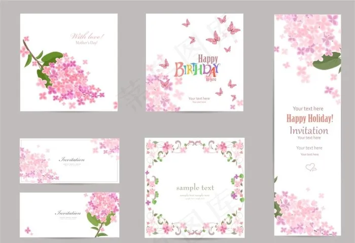 花朵请贴图片cdr矢量模版下载