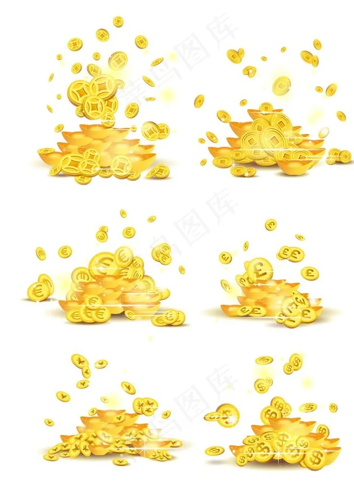 金币金元宝图案图片psd模版下载