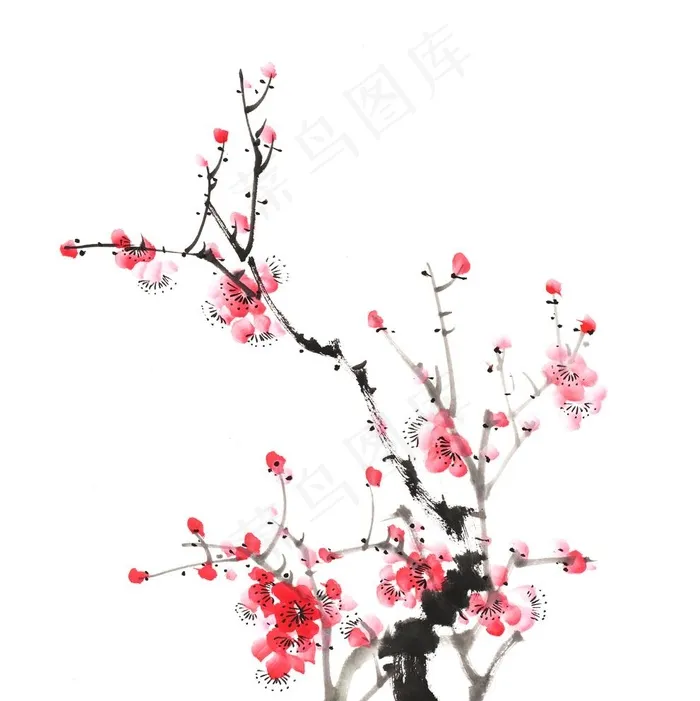 水墨画 梅花图片