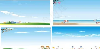 卡通展板背景图片