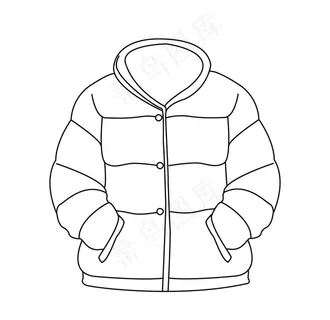 羽绒服免扣矢量线稿素材图片 羽绒服免扣矢量线稿素材图片