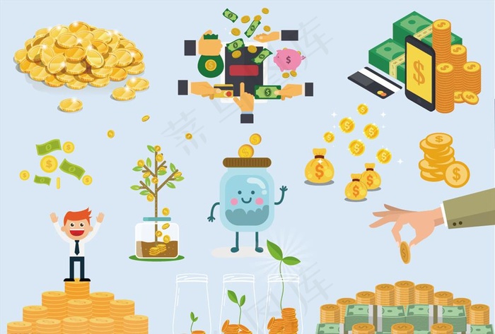 金币图片eps,ai矢量模版下载