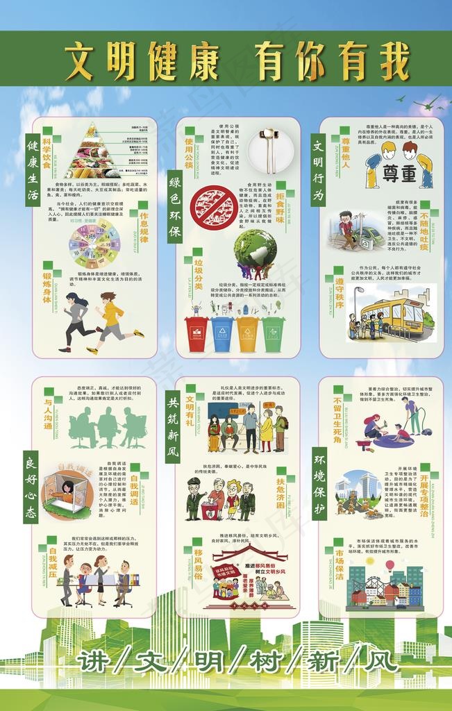 文明健康有你有我图片(2835X4252(DPI:120))psd模版下载