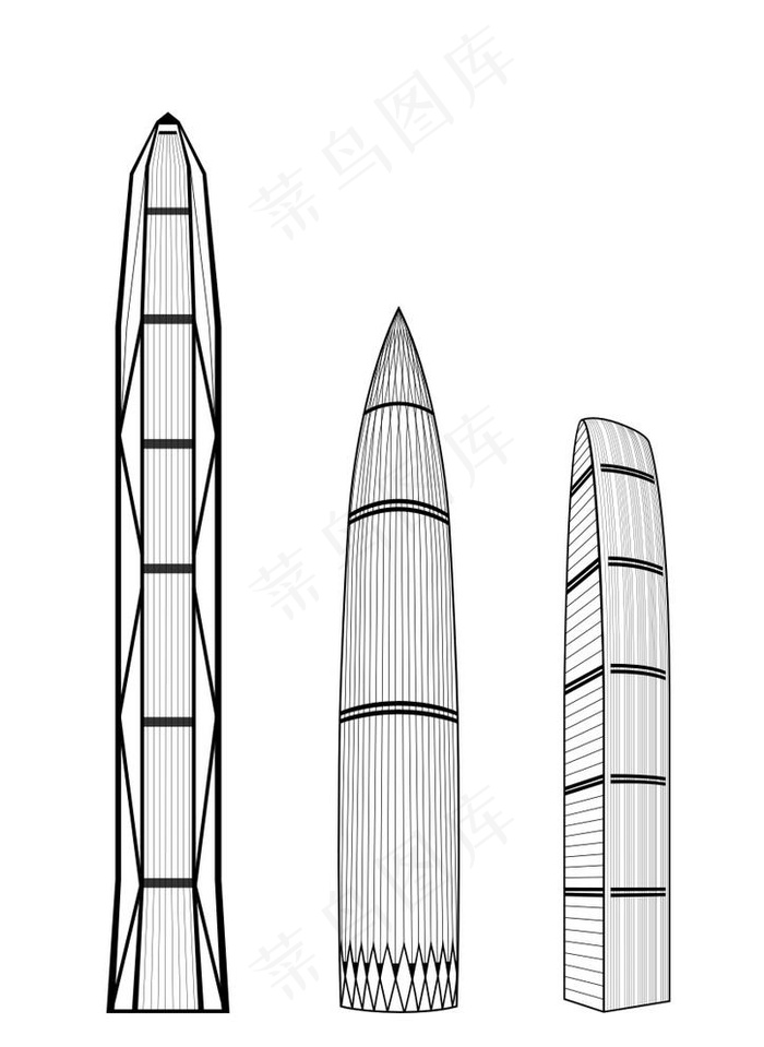 深圳地标线稿图片