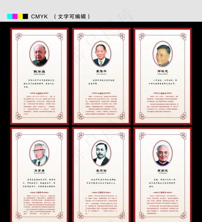 名人简介图片cdr矢量模版下载