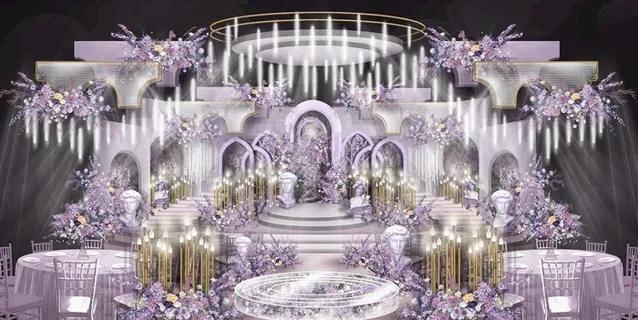 紫色欧式婚礼图片