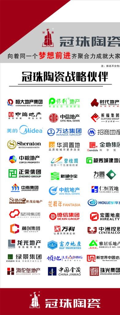 冠珠陶瓷战略伙伴 房地产标志集图片