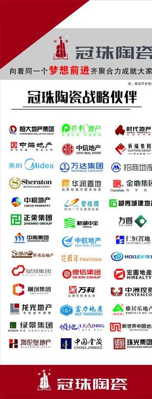 冠珠陶瓷战略伙伴 房地产标志集图片