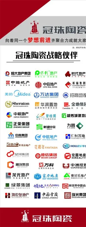 冠珠陶瓷战略伙伴 房地产标志集图片